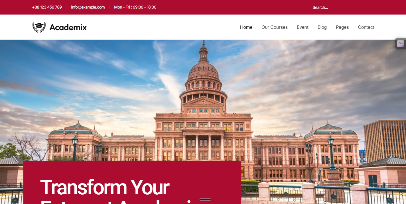 Academix website